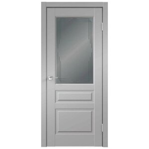 Дверь межкомнатная VellDoris Villa 3V Эмалит Серый (стекло Мателюкс грани) 2000х800