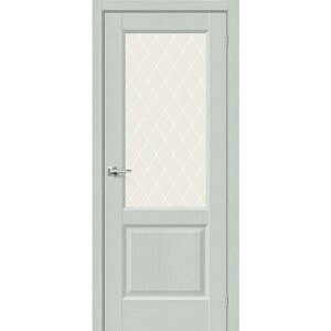 Дверь Неоклассик-33 / Цвет Grey Wood / Стекло White Сrystal / Двери Браво