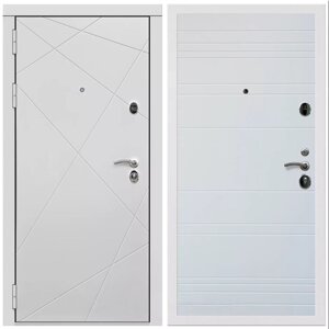 Дверь входная Армада Тесла / ФЛ Дуб кантри белый горизонт МДФ панель 16 мм с фрезеровкой
