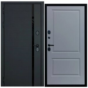 Дверь входная металлическая DIVA ДХ-45 2050х960 Левая Черный кварц - Д7 Силк маус, тепло-шумоизоляция, антикоррозийная защита для квартиры