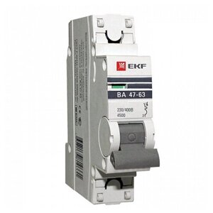 EKF Автоматический выключатель 1P 32А (C) 4,5kA ВА 47-63 PROxima mcb4763-1-32C-pro