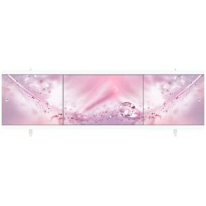 Экран цельный под ванну Розовый 1,50м, пластиковая рама