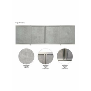 Экран для ванны CARO HEVIS 1490*560 серый бетон