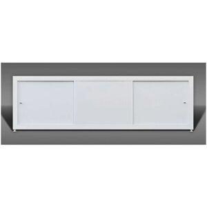 Экран под ванну Акварель 170х56см белый, с раздвижными дверцами из композита, рама из алюминиевого профиля. 3 дверцы.