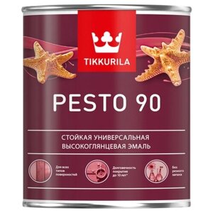 Эмаль алкидная (А) Tikkurila Pesto 90 база C, глянцевая, бесцветный, 0.95 кг, 0.9 л