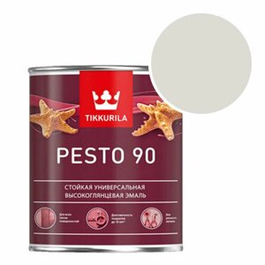 Эмаль алкидная Tikkurila Pesto 90 глянцевая RAL 9002 (Серо-белый - Grey white) 0,9 л