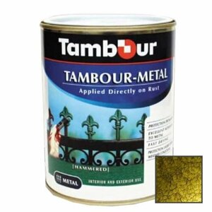 Эмаль-грунт по ржавчине Tambour Metal молотковая глянцевая золото (543-313) 0,75 кг
