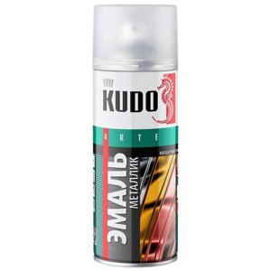Эмаль KUDO универсальная металлик Reflective finish, алюминий, полуглянцевая, 520 мл, 1 шт.