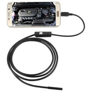 Эндоскоп для смартфона Андроид и компьютера водонепроницаемый InnoZone 720P 7мм гибкая камера, подсветка, длина 2м, для автомобиля и бытовых нужд