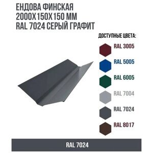 Ендова финская 2000х150мм RAL 7024 Серый графит