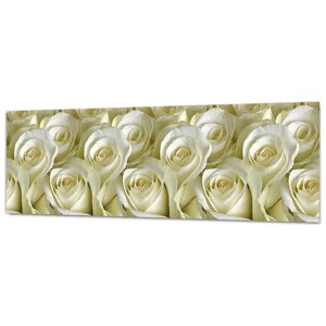 Фартук Кухонный на стену "Белые Розы" 2000*600*1,5 мм, ПВХ, термоперевод с жиростойким матовым покрытием