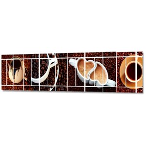 Фартук Кухонный на стену "Кофе ФФ 121" 3000*600*1,5мм, ПВХ, фотопечать с жиростойким матовым покрытием
