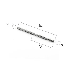 Фреза DJTOL N4LX6.52 спиральная четырехзаходная стружка вверх (по дереву, композиту (АКП), пластику)