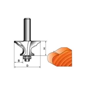 Фреза по дереву кромочная фигурная, 8х38Dх20H мм, CTФ-2036