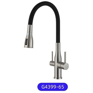 Gappo Смеситель для кухни с гибким изливом с подключением фильтра питьевой воды сатин/черный G4399-65