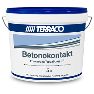 Грунтовка бетоноконтакт Terraco Террабонд SP бетонконтакт, 5 кг, белый