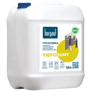 Грунтовка глубокого проникновения Bergauf Tiefgrunt, 10 кг, 10 л, белый