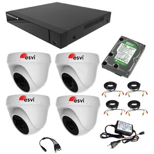 HD-PX-C420A (BV) (2Mп 1080p) Готовый комплект видеонаблюдения для дома, дачи или магазина на четыре внутренних видеокамеры