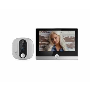 HD видеоглазок для входной двери Tuya Wi-Fi i-Home SW1(Tuya-2.0MP) (Q21983SFW) с записью на SD карту и датчиком движения. Дверной глазок - экран 4,3