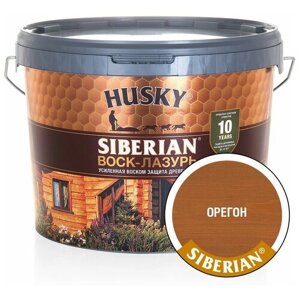 HUSKY SIBERIAN Воск-лазурь декоративно-защитный состав для древесины орегон (9л)