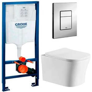 Инсталляция Grohe Rapid SL 38772001 + унитаз Cerutti Marmolada aria 2618E безободковый с сиденьем