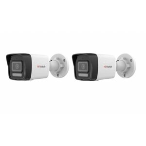 IP-камера HiWatch DS-I250M (C) (2.8мм) 2 Мп уличная с Smart-подсветкой и встроенным микрофоном, слот microsd Комплект 2 штуки