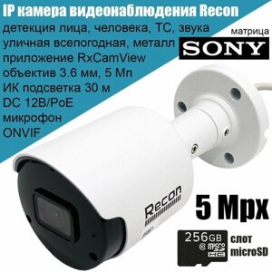 IP камера видеонаблюдения Recon Focus 53MC-R, Sony 5Мп 2592x1944, уличная металлическая 3.6 мм с микрофоном, слотом microSD, поддержкой ONVIF, P2P, PoE