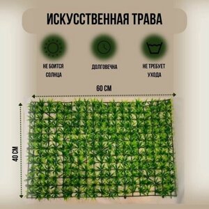 Искусственная трава в модулях 60*40 см/ искусственный, декоративный газон / Самшитовый коврик