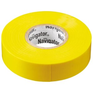 Изолента ПВХ 19мм (рул. 20м) желт. NIT-A19-20/Y Navigator 71112 (9шт. в упак.)