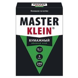 Клей обойный "Master Klein" для бумажных обоев 250гр (9-10рулонов, 50м2) жест. пачка