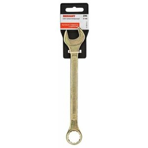 Ключ гаечный комбинированный рожковый накидной 19 мм, желтый цинк, REXANT