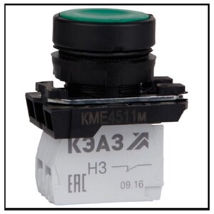 Кнопка КМЕ4511м-зеленый-1но+1нз-цилиндр-IP54-КЭАЗ | код 248247 | КЭАЗ (7шт. в упак.)