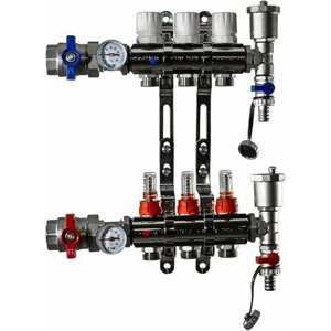 Коллекторная группа латунь с расходомерами 1'полный компл.) 3 вых KA003 TIM