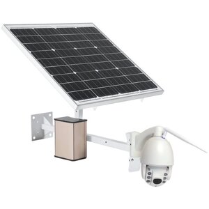 Комплект 3G/4G камеры видеонаблюдения на солнечных батареях - Link Solar NC67G-60W-40AH (поворотный механизм, 5-кратное оптиче в подарочной упаковке
