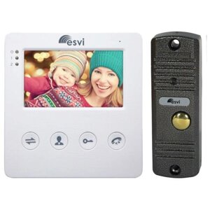 Комплект Esvi видеодомофон EVJ-4(w) и вызывная панель EVJ-BC6(s)