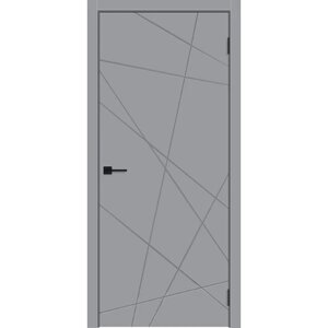 Комплект Межкомнатная дверь Вектор цвет Серый глухое полотно ДГ покрытие эмаль размер 2000*700*38мм