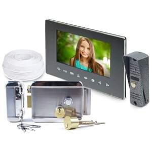Комплект видеодомофон IP AHD Wi-Fi плюс замок: EP-6814LG и Anxing Lock-AX042 и вызывная панель - замок домофон цена подарочная упаковка