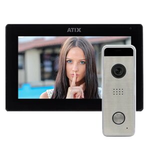 Комплект видеодомофона Atix AT-I-M721F/IW Tuya WiFi с вызывной панелью (черный)