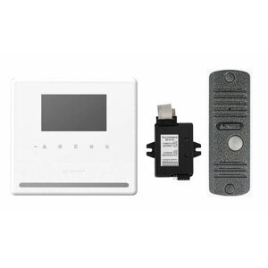 Комплект видеодомофона и вызывной панели COMMAX CDV-43Y (Белый) / AVC 305 (Серебро) + Модуль XL Для цифрового подъездного домофона