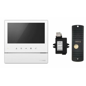 Комплект видеодомофона и вызывной панели COMMAX CDV-70H2 (Белый) / AVC 305 (Черная) + Модуль XL Для цифрового подъездного домофона