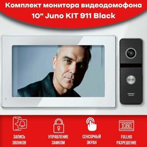 Комплект видеодомофона Juno White-KIT (911bl) Full HD 10 дюймов, в квартиру /в подъезд /для частного дома