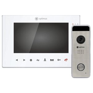 Комплект видеодомофона Optimus VMH-7.1 (w) + DSH-1080 (сереб. v. 1