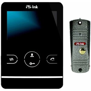 Комплект видеодомофона с вызывной панелью PS-link KIT-402DPB-201CR-S