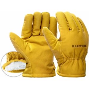 KRAFTOOL EXTREM WINTER от мех. воздействий, XL, утеплённые, кожаные перчатки (1137-XL)