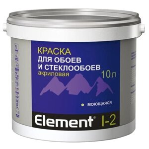 Краска акриловая Alpa Element I-2 для обоев и стеклообоев матовая белый 2 л 2 кг