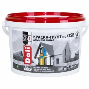 Краска акриловая DALI Краска-грунт по OSB матовая белый 3 л 3 кг