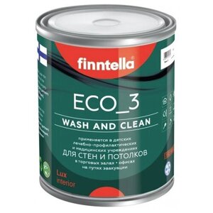 Краска акриловая finntella Eco_3 Wash and Clean глубокоматовая silkki 0.9 л