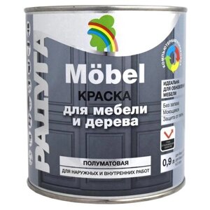 Краска акриловая Радуга Mobel ВД-АК 115 для мебели и дерева полуматовая бесцветный 0.9 л