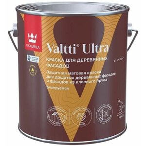 Краска для деревянных фасадов Tikkurila "Valtti Ultra" колерованная 0,9л, матовая, цвет N 489.