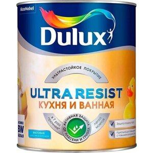 Краска Dulux Ultra Resist Кухня и Ванная матовая BW белая 1л